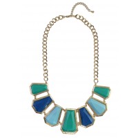 Casablanca Colorblock Geo Panel Statement Necklace